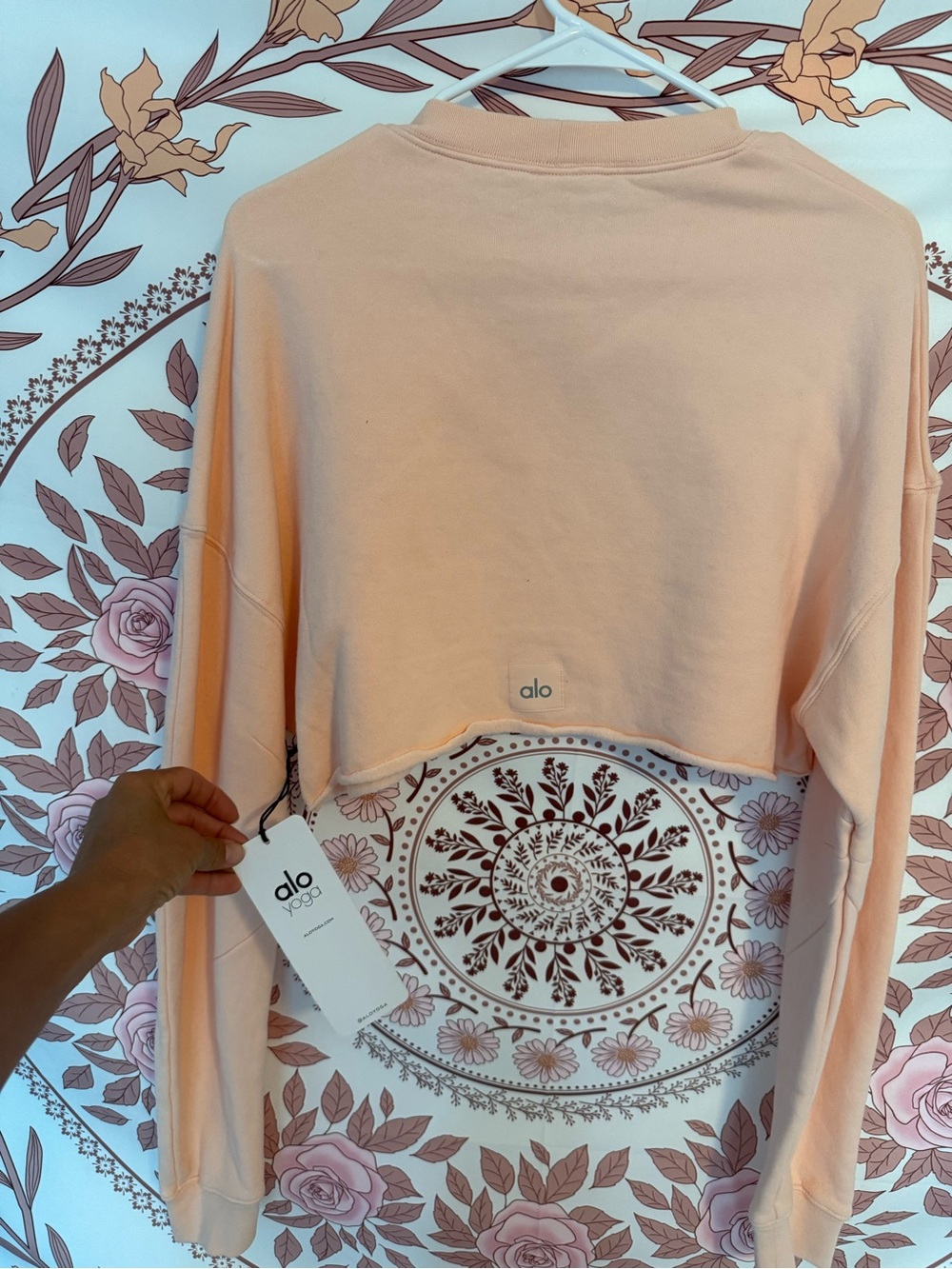 Alo Yoga Peach Cropped Sweatshirt - Women Tops - Picture 5 of 7